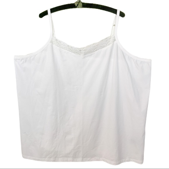 🎀 Catherines White Lace Trim Cami Tank 4X - Picture 2 of 6